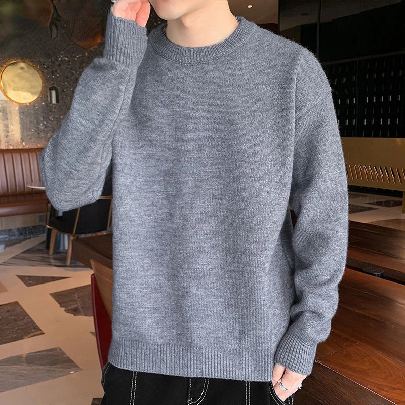 Men's Sweaters Soft Warm 2023 Autumn Winter Sweater O Neck Solid Casual Men Fashion Knit Pullovers Streetwear Mens Christmas 231118