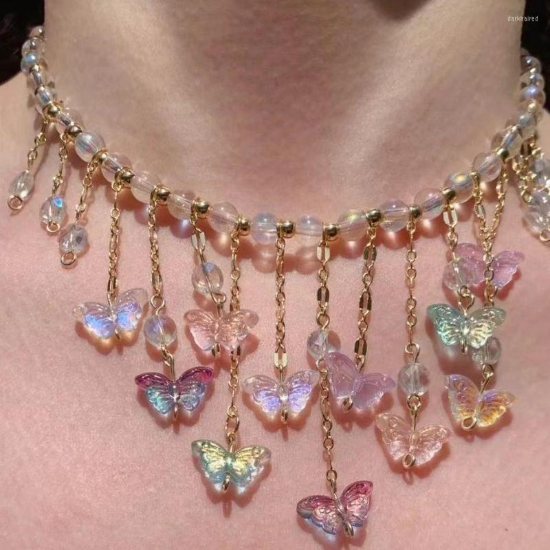 Chains Handmade Butterfly Necklace Women Romantic Sweet Colorful Beads Decoration Fashion Ins Style All-Match Jewelry Accessories 2023
Chains Handmade Butterfly Necklace Women Romantic Sweet Colorful Beads Decoration Fashion Ins Style All-Match Jewelry Accessories 2023