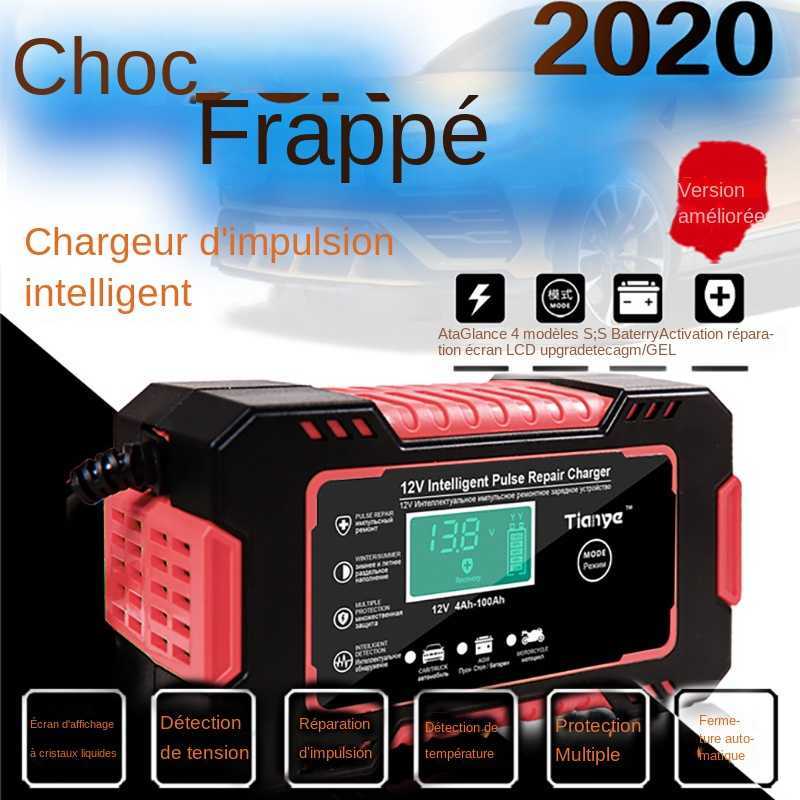 Chargeur de batterie de voiture entirement automatique affichage 12V intelligent Power Puls pour rparation de batterie au plomb humide et sec
