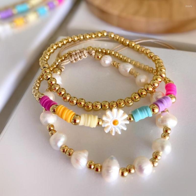 Charm Bracelets YASTYT Beaded For Women Daisy Flower Bracelet Pearls 18K Gold Plated Polymer Clay Heishi Pulseras Boho Jewelry
Charm Bracelets YASTYT Beaded For Women Daisy Flower Bracelet Pearls 18K Gold Plated Polymer Clay Heishi Pulseras Boho Jewelry