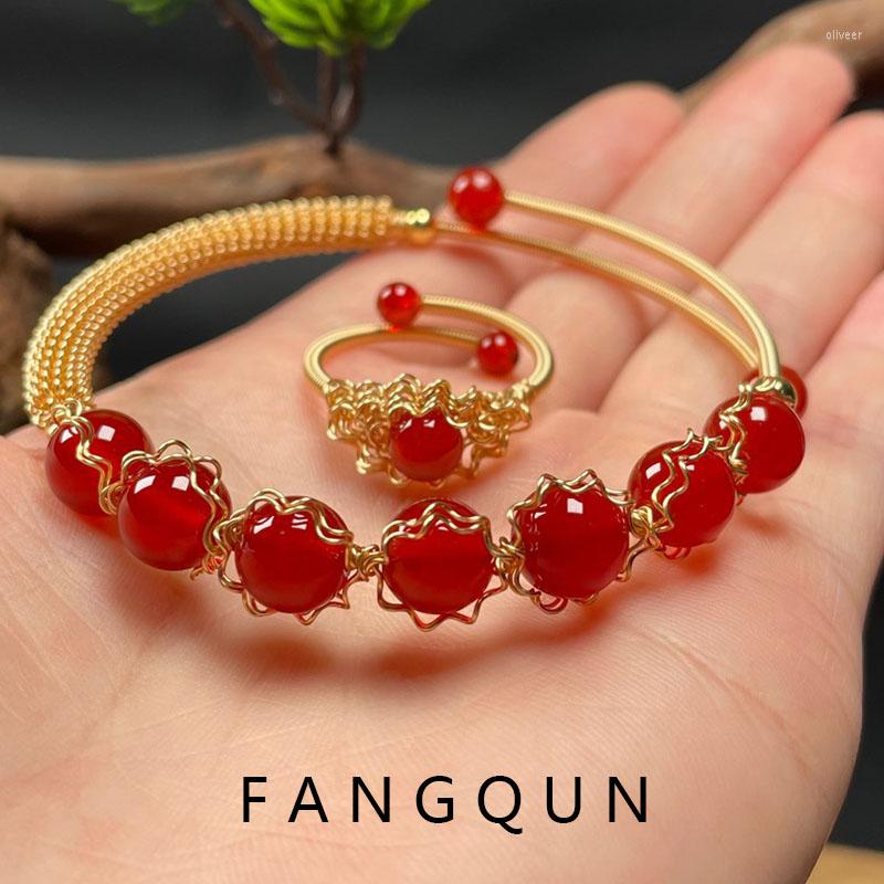 Link Bracelets Natural Stone Bangles Cuff Copper For Women 14K Plating Gold-Color Wire Wrap Agate Bracelet Exquisite Jewelry
Link Bracelets Natural Stone Bangles Cuff Copper For Women 14K Plating Gold-Color Wire Wrap Agate Bracelet Exquisite Jewelry