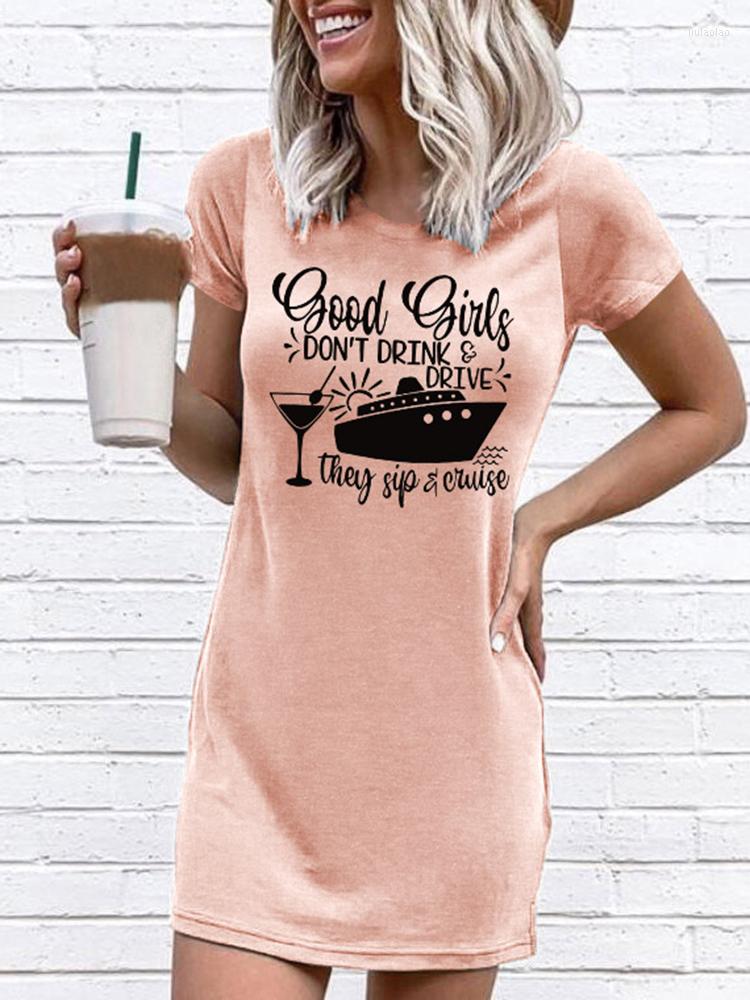 Casual Dresses Women Funny Letter Print T-Shirt Dress Summer Short Sleeve Mini Holiday Good Girls Don't Drink & Drive, Pink
Casual Dresses Women Funny Letter Print T-Shirt Dress Summer Short Sleeve Mini Holiday Good Girls Don't Drink & Drive, Pink