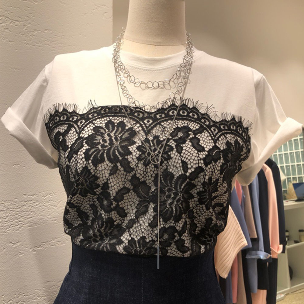 Women's T-Shirt Women Summer Fashion Casual Lace Spliced Cotton T-Shirt Ladies Loose O-Neck Tees Female Brand Slim Tops 230419, White
Women's T-Shirt Women Summer Fashion Casual Lace Spliced Cotton T-Shirt Ladies Loose O-Neck Tees Female Brand Slim Tops 230419, White