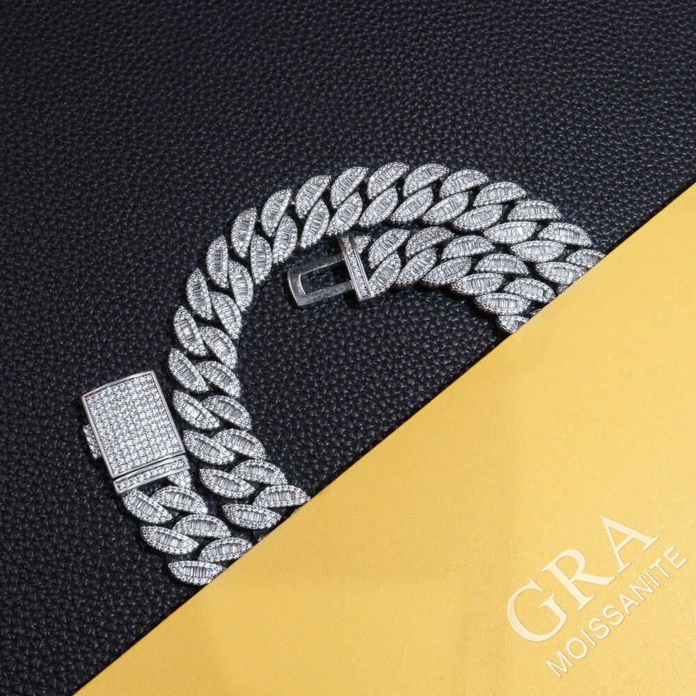 16mm Moissanite Hip Hop Fine Jewelry Cuban k Chains Men Iced Out Necklace Gold Plated Pass Dia Tester