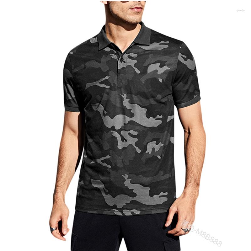 Men's T Shirts Men Camouflage Short Sleeve Polo Shirt Summer Casual Lapel Slim Fit T-Shirt Streetwear, Black
Men's T Shirts Men Camouflage Short Sleeve Polo Shirt Summer Casual Lapel Slim Fit T-Shirt Streetwear, Black