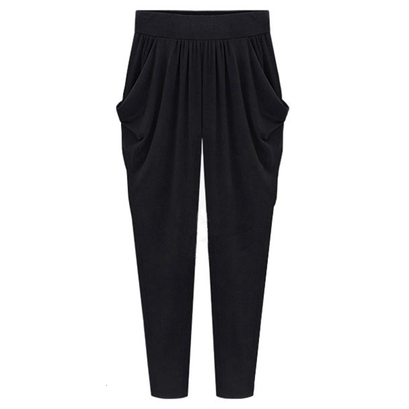 Women's Pants s Large Size 8XL 140kg Women Harem High Elastic Waist Pleated Trousers Pockets Thin Slim Ladies Ankle Length Loose 230419