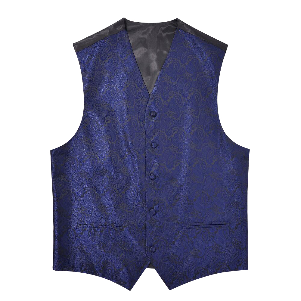 Men's Vests Ikepeibao VVest Paisley Black Slim Fit Wedding Sleeveless Party Vest with 2 Pockets 5 Buttons 230420