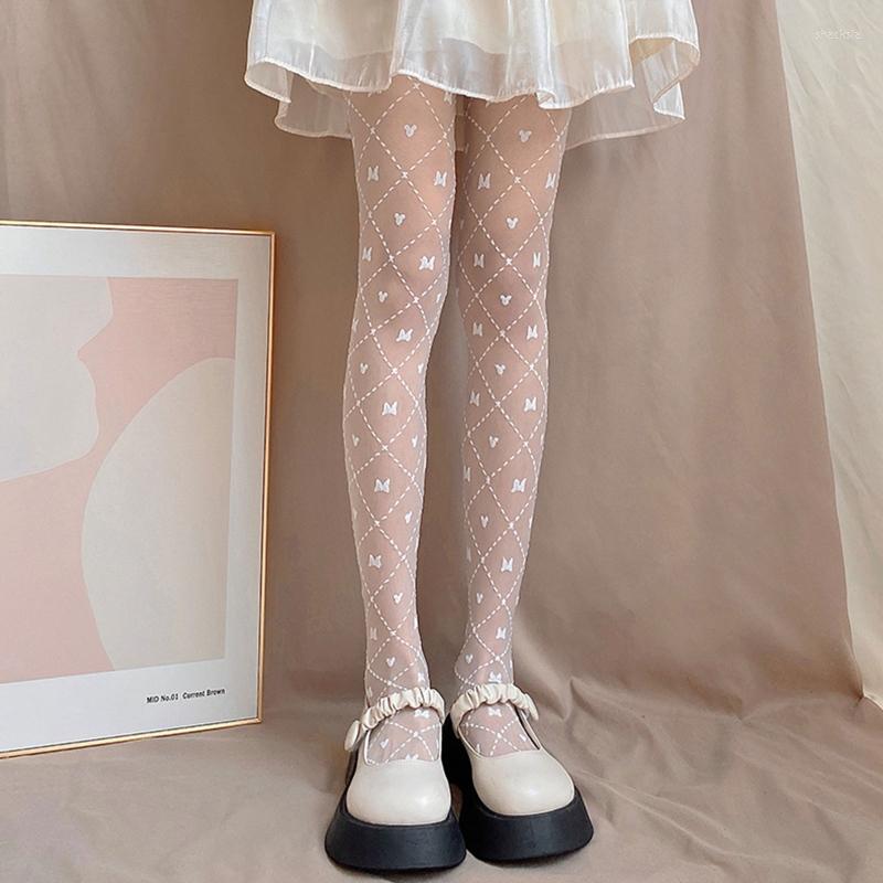 Women Socks Thin Pantyhose Dots Line Bowknot Heart Jacquard Tattoo Tights Stockings, White
Women Socks Thin Pantyhose Dots Line Bowknot Heart Jacquard Tattoo Tights Stockings, White
