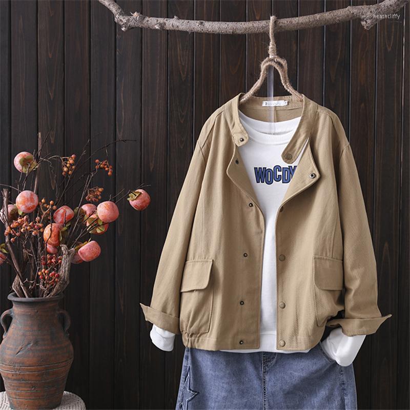 Women's Jackets Spring Autumn Women's Trench Coat Washed Cotton Jacket Casual Short Windbreaker Cardigan Snap Button Loose Female Top, Black
Women's Jackets Spring Autumn Women's Trench Coat Washed Cotton Jacket Casual Short Windbreaker Cardigan Snap Button Loose Female Top, Black