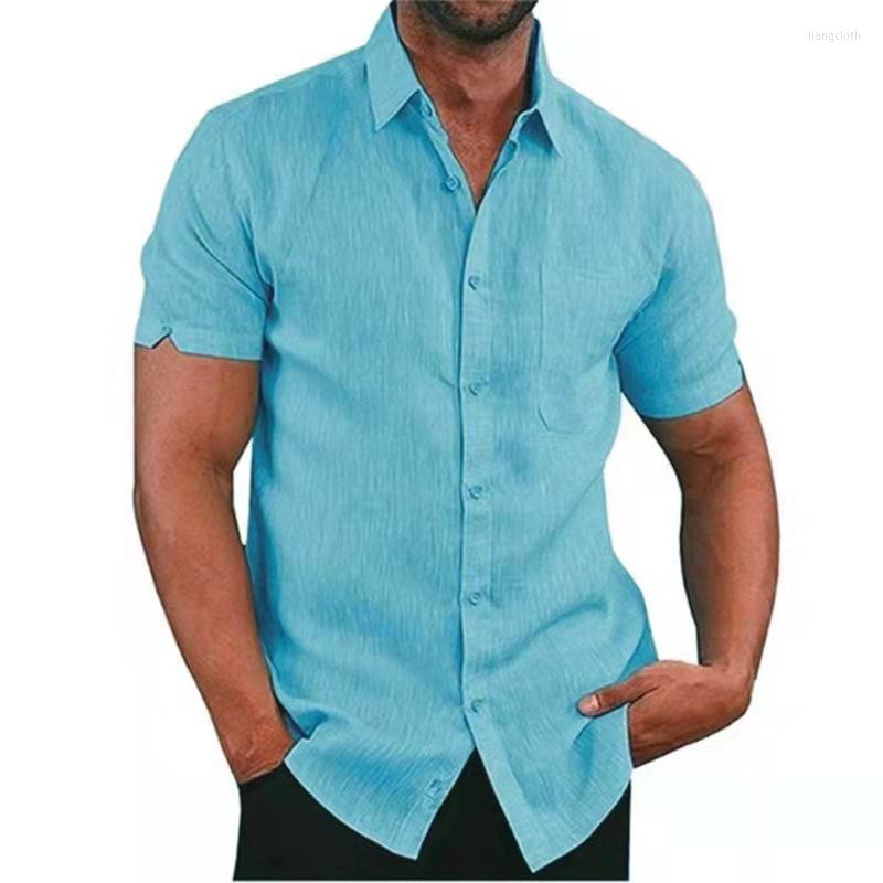 Men's Casual Shirts Fashion Men's Short Sleeve Summer Polo Solid Color Turn-down Collar Button Linen Clothes Plus Size YMMEN003, D-blue
Men's Casual Shirts Fashion Men's Short Sleeve Summer Polo Solid Color Turn-down Collar Button Linen Clothes Plus Size YMMEN003, D-blue