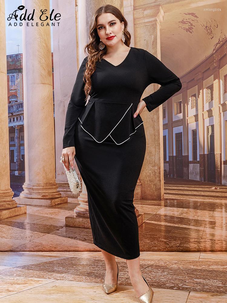 Plus Size Dresses Add Elegant Split Back For Women 2023 Autumn V Neck Asymmetrical Female Sexy Waist Luxury Bodycon Dress B949, Black
Plus Size Dresses Add Elegant Split Back For Women 2023 Autumn V Neck Asymmetrical Female Sexy Waist Luxury Bodycon Dress B949, Black