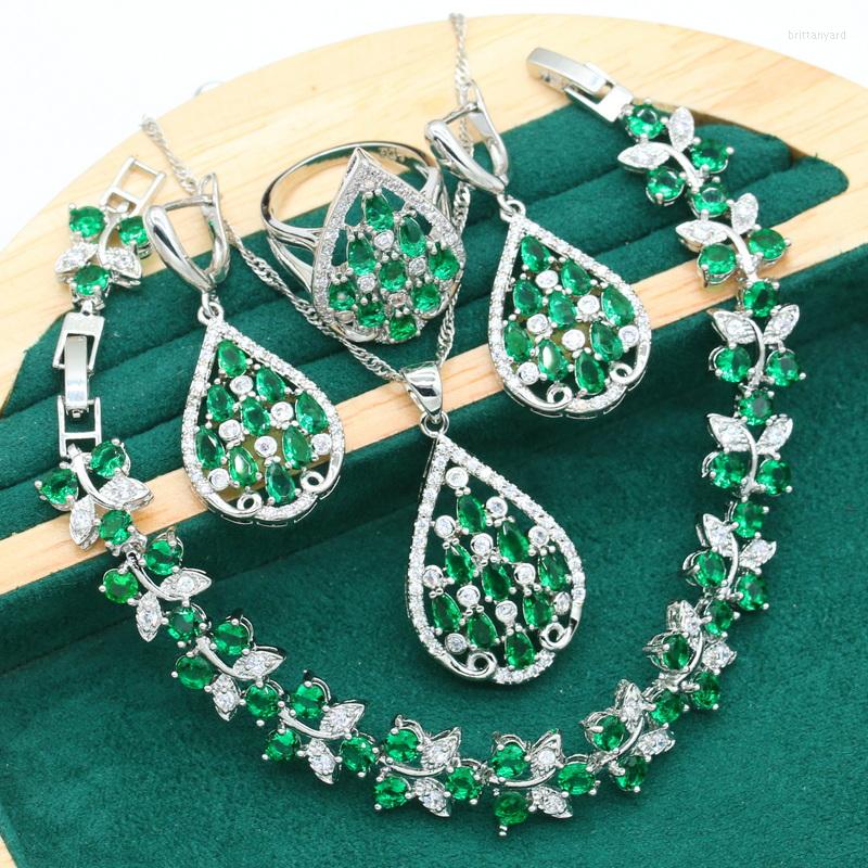 Necklace Earrings Set Dubai Exquisite Wedding Silver Color Jewelry For Women Green Zircon Bracelet Long Ring Christmas Gift, Picture shown
Necklace Earrings Set Dubai Exquisite Wedding Silver Color Jewelry For Women Green Zircon Bracelet Long Ring Christmas Gift, Picture shown