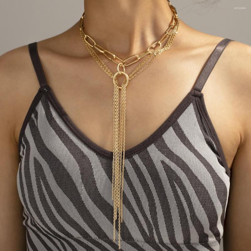 Chains Exaggerated European Tassels Women Necklaces Thick Link Chain Neckalces Gold Color Collars For Female Jewelry Accessories
Chains Exaggerated European Tassels Women Necklaces Thick Link Chain Neckalces Gold Color Collars For Female Jewelry Accessories