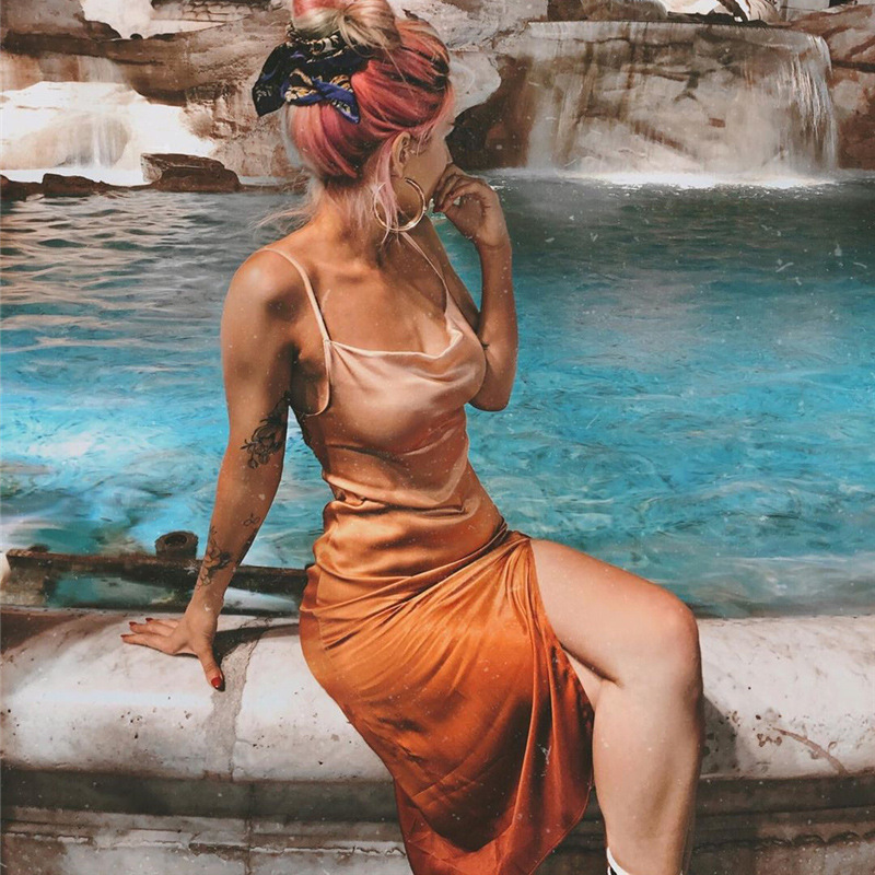 Summer Sling High Slit Skirt Dresses Open Back Midi Dress Women Bodycon Backless Street Club Party, Orange
Summer Sling High Slit Skirt Dresses Open Back Midi Dress Women Bodycon Backless Street Club Party, Orange