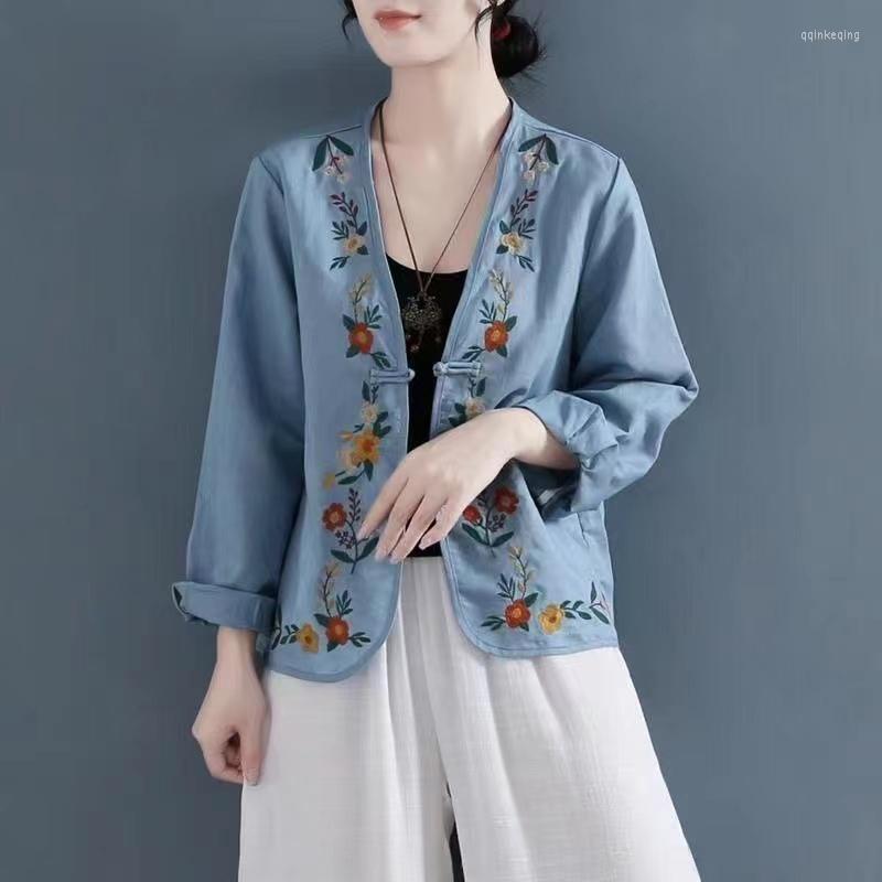 Ethnic Clothing 2023 Spring Autumn Women's Long Sleeve Cardigan Literary Elegant Embroidery Casual Coat Retro Chinese Style Cotton Top
Ethnic Clothing 2023 Spring Autumn Women's Long Sleeve Cardigan Literary Elegant Embroidery Casual Coat Retro Chinese Style Cotton Top