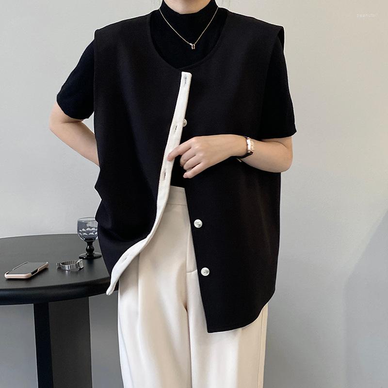 Women's Vests 2023 Spring Women's Sleeveless Jacket Contrast Black Office Wear V-Neck Suit Vest Korean Style Waistcoat Stylish Clothes
Women's Vests 2023 Spring Women's Sleeveless Jacket Contrast Black Office Wear V-Neck Suit Vest Korean Style Waistcoat Stylish Clothes