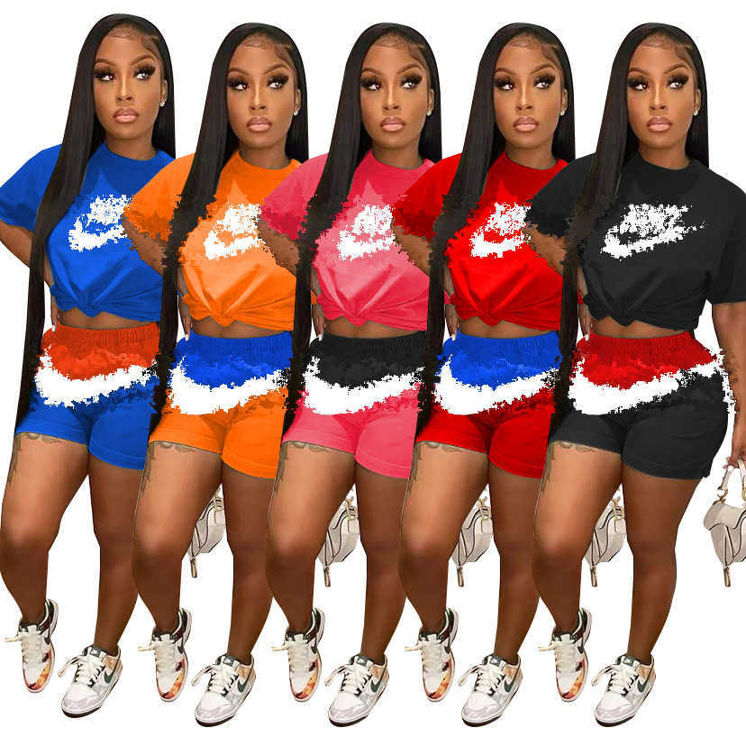 Women's Tracksuits Temperament Commuting Comfortable Leisure Sports Print Contrast Short Sleeve Shorts Short Sleeve Cotton Set, Blue11
Women's Tracksuits Temperament Commuting Comfortable Leisure Sports Print Contrast Short Sleeve Shorts Short Sleeve Cotton Set, Blue11