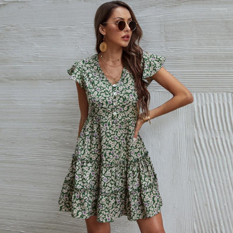 Casual Dresses Women' 2023 Summer V Neck Floral Printed Puff Sleeve Slim Chiffion All Match Short Dress For Ladies Overszied, Yellow
Casual Dresses Women' 2023 Summer V Neck Floral Printed Puff Sleeve Slim Chiffion All Match Short Dress For Ladies Overszied, Yellow