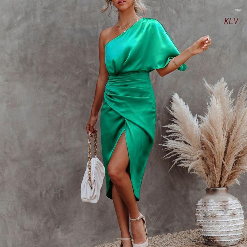 Casual Dresses Women One Shoulder Batwing Sleeve Split Ruched Wrap Front Midi Long Bodycon Dress Elegant Solid Color Slim-Fit 6XDA, Gold
Casual Dresses Women One Shoulder Batwing Sleeve Split Ruched Wrap Front Midi Long Bodycon Dress Elegant Solid Color Slim-Fit 6XDA, Gold