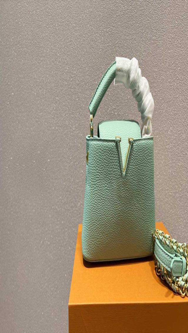 TZ Women039s Green Pure Leather Handbag Brand Tote Bags Capucines mini Macaron Collection Summer Feels Full Head Layer Leather 5096355, Multi 
TZ Women039s Green Pure Leather Handbag Brand Tote Bags Capucines mini Macaron Collection Summer Feels Full Head Layer Leather 5096355, Multi