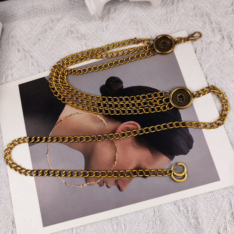 

Luxury Waist Belt Woman Waist Chain Belts Antique Gold Fashion Metal Clothing Accessories Designer Lady Waitband, Ggg
