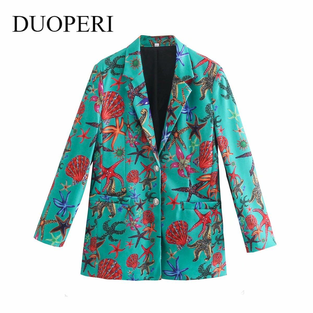 Pants DUOPERI 2021 Fashion Printed Blazer Women Casual Long Sleeves Metal Buttons Chic Lady Coat Female Outwear femme veste, Turquoise
Pants DUOPERI 2021 Fashion Printed Blazer Women Casual Long Sleeves Metal Buttons Chic Lady Coat Female Outwear femme veste, Turquoise