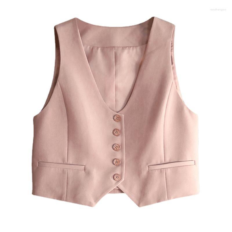 Women' Vests ' Short Vest Fashion Office Ladies Solid Single Breasted Suspender Waistcoat Spring Autumn 2023 Bussiness, Beige
Women' Vests ' Short Vest Fashion Office Ladies Solid Single Breasted Suspender Waistcoat Spring Autumn 2023 Bussiness, Beige