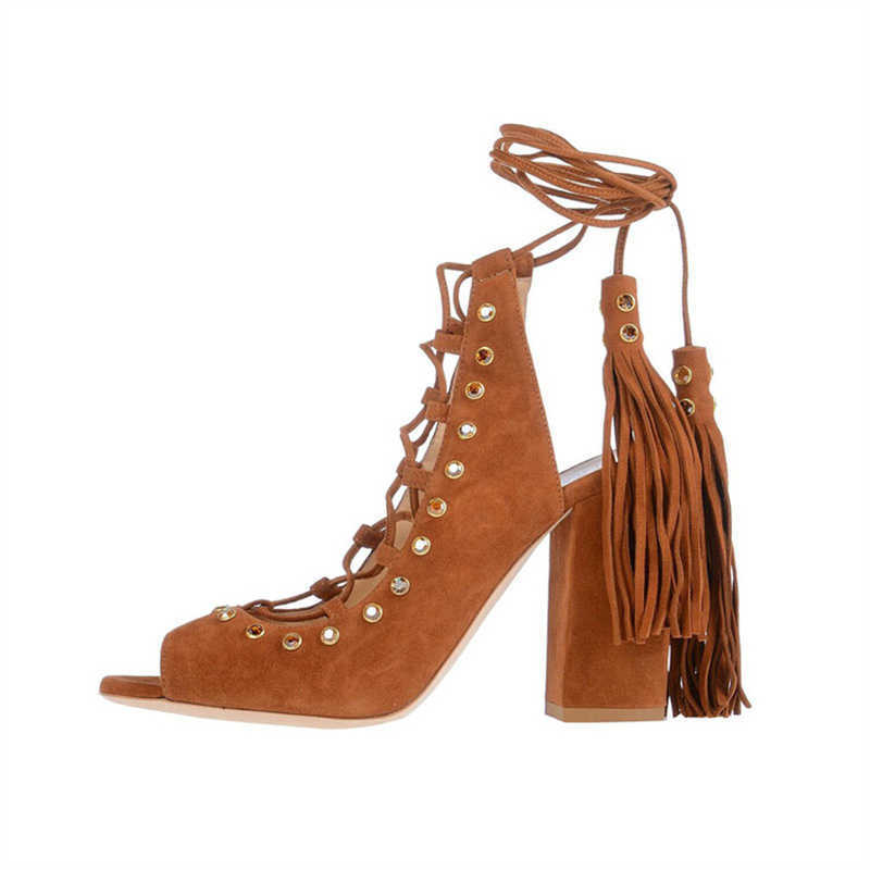 Sandals Rome Style Ankle Strap Women's Peep Toe Women Shoes Summer Bohemian Square Heel Rivet Lace Up Luxury 230406, Auburn
Sandals Rome Style Ankle Strap Women's Peep Toe Women Shoes Summer Bohemian Square Heel Rivet Lace Up Luxury 230406, Auburn