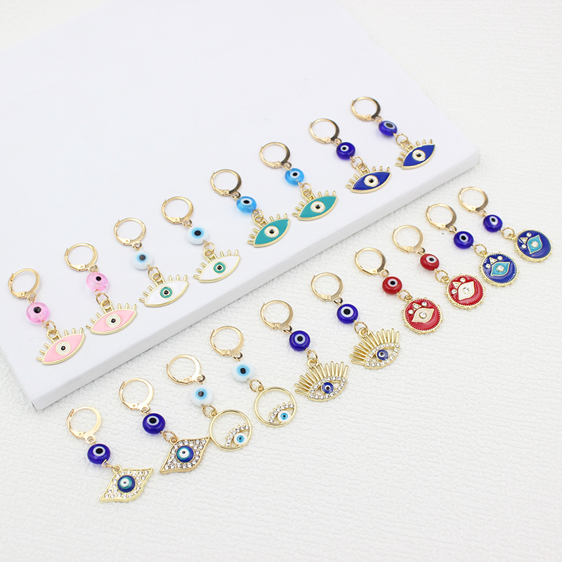 Wholesale Evil Eye Protection Earrings Huggie Rhinestone Evil Eye Drop Hoop Earrings Valentine Day Mother Day Gift
Wholesale Evil Eye Protection Earrings Huggie Rhinestone Evil Eye Drop Hoop Earrings Valentine Day Mother Day Gift