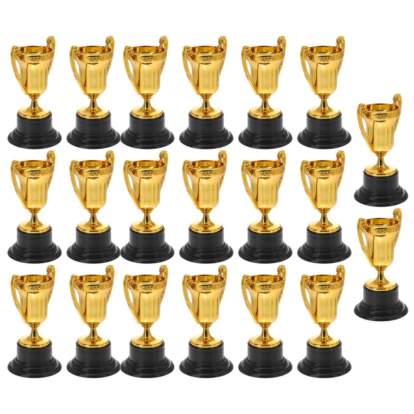 Cheerleading 20Pcs Kids Reward Trophy Plastic trophy children reward toys trophy Prize Cup Children Reward Prizes Small Cup with Base Golden 230420