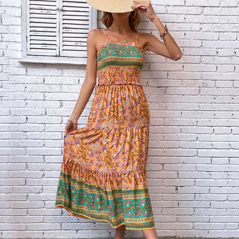 Casual Dresses 2023 Women Summer Chic Spaghetti Strap Sleeveless Print Slim Long Midi Dress Beach BOHO Style, Orange
Casual Dresses 2023 Women Summer Chic Spaghetti Strap Sleeveless Print Slim Long Midi Dress Beach BOHO Style, Orange