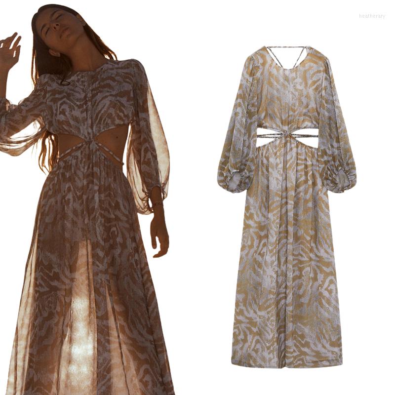 Casual Dresses Spring And Summer Evening Dress Temperament Elegant Open Back Cut-out Design Parachute Silhouette Sexy Print, Design and colour 
Casual Dresses Spring And Summer Evening Dress Temperament Elegant Open Back Cut-out Design Parachute Silhouette Sexy Print, Design and colour