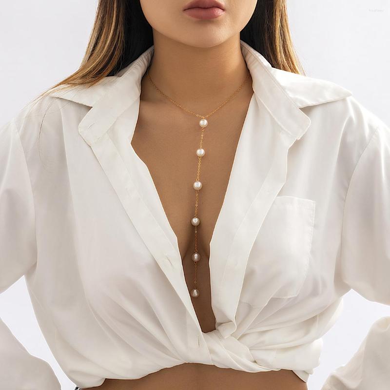 Chains European And American Summer Beach Wind Simple Metal Chain Sexy Chest Bikini Pearl Necklace Female
Chains European And American Summer Beach Wind Simple Metal Chain Sexy Chest Bikini Pearl Necklace Female
