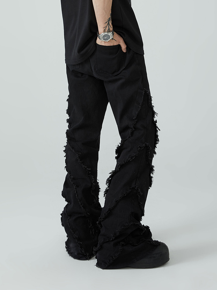Mens Jeans IEFB Spring Versatile Slim Edge Washed Denim Casual Flare Men Pants Autumn Darkwear Solid Color Male Trousers 9A5817 230420