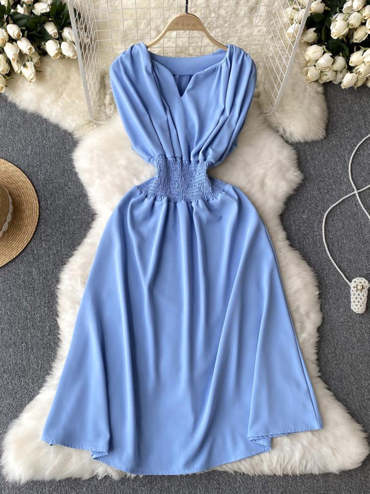 Casual Dresses YuooMuoo Summer Dress Women Solid Elastic Waist Long Chic Fashion A-line Sleeveless Robe Femme, Black
Casual Dresses YuooMuoo Summer Dress Women Solid Elastic Waist Long Chic Fashion A-line Sleeveless Robe Femme, Black