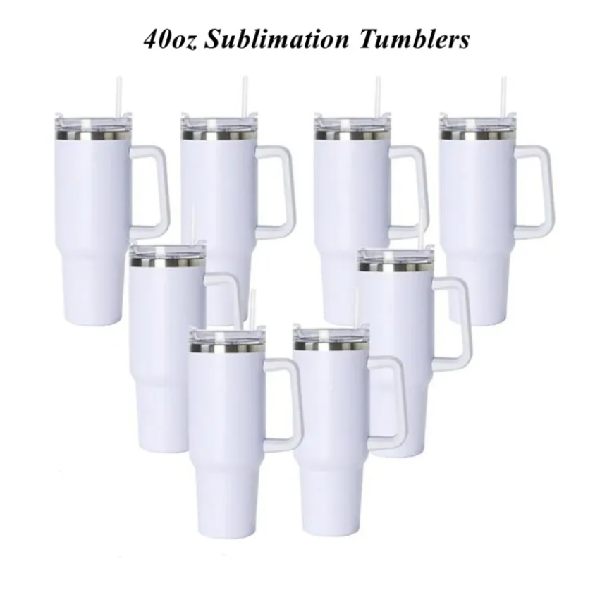Stock 40oz Sublimation Blanks Tumbler With Handle Lid Vacuum Insulated Double Wall Stainless Steel Travel Mug Water Bottle For Heat Transfer Printing FY5529, White
Stock 40oz Sublimation Blanks Tumbler With Handle Lid Vacuum Insulated Double Wall Stainless Steel Travel Mug Water Bottle For Heat Transfer Printing FY5529, White