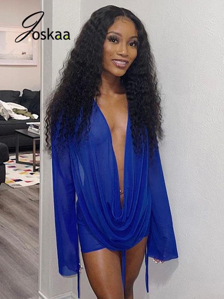 Dress JOSKAA WOMEN SHEER MESH 2 PIECE SET DEEP V PILE COLLAR LONG SLEEVE BACKLESS TSHIRT+MINI SKIRT MATCHING FALL 2021 PARTY CLUBWEAR, Blue
Dress JOSKAA WOMEN SHEER MESH 2 PIECE SET DEEP V PILE COLLAR LONG SLEEVE BACKLESS TSHIRT+MINI SKIRT MATCHING FALL 2021 PARTY CLUBWEAR, Blue