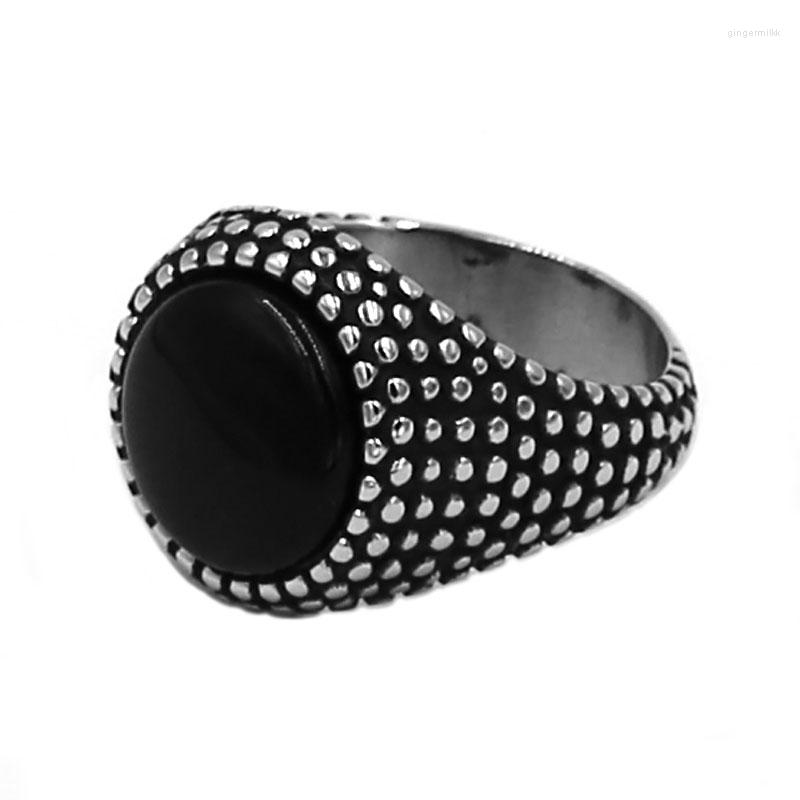Cluster Rings Fashion Band Biker Signet Nails Ring Stainless Steel Jewelry Smooth Black Stone Motor Men Women Wholesale 816B
Cluster Rings Fashion Band Biker Signet Nails Ring Stainless Steel Jewelry Smooth Black Stone Motor Men Women Wholesale 816B