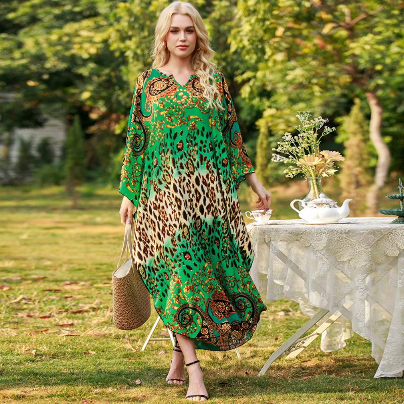 Ethnic Clothing Large Size Dresses Middle Eastern Loose Women's Gown Fashion Muslim Long Dress 2023 Summer Beach Resort Green Vestidos
Ethnic Clothing Large Size Dresses Middle Eastern Loose Women's Gown Fashion Muslim Long Dress 2023 Summer Beach Resort Green Vestidos