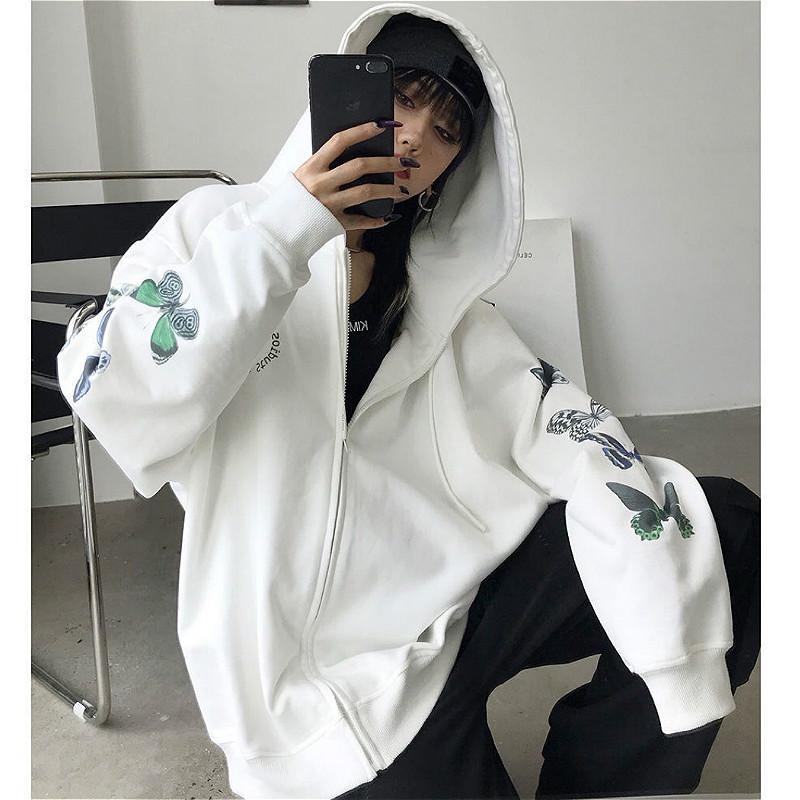 Women's Hoodies & Sweatshirts 2023 Autumn Butterfly Printed Hooded Women Long Sleeve Zipper Coats Casual Loose Outerwear Female, White
Women's Hoodies & Sweatshirts 2023 Autumn Butterfly Printed Hooded Women Long Sleeve Zipper Coats Casual Loose Outerwear Female, White