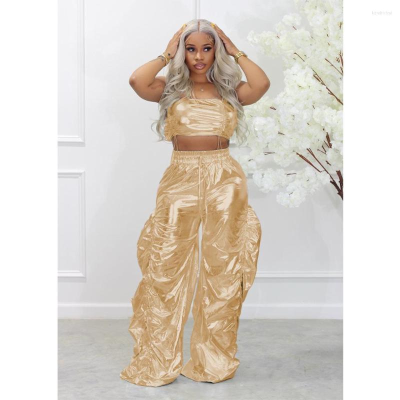 Women' Two Piece Pants Felyn 2023 High Quality Design 2 Pcs Women Set Solid Sparkly Strapless Short Tops Long Sexy Club Outfits, Gold
Women' Two Piece Pants Felyn 2023 High Quality Design 2 Pcs Women Set Solid Sparkly Strapless Short Tops Long Sexy Club Outfits, Gold