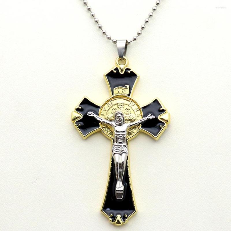 Pendant Necklaces CottvoDIY Handmade Rosary Necklace Keychain Charms Religious Exorcism St Benedict Cross Crucifixion Jewelry Parts 1pc
Pendant Necklaces CottvoDIY Handmade Rosary Necklace Keychain Charms Religious Exorcism St Benedict Cross Crucifixion Jewelry Parts 1pc