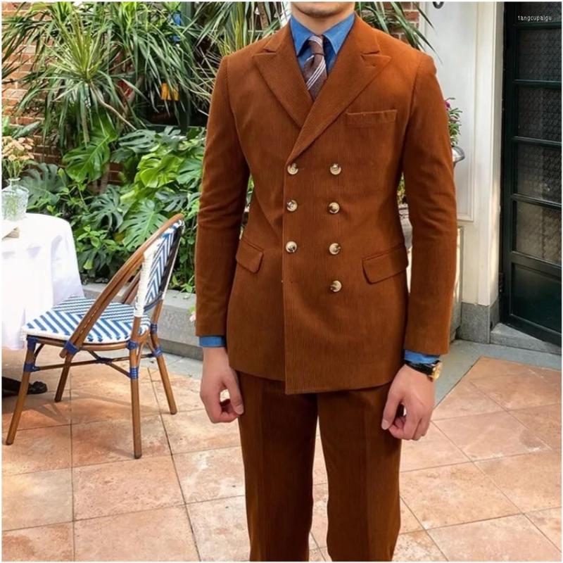 Men's Suits Brown Corduroy Men's 2 Pieces Double Breasted 4 Buttons Peaked Lapel Blazer Pants Wedding Groom Prom Tuxedo Man Clothing, Custom made
Men's Suits Brown Corduroy Men's 2 Pieces Double Breasted 4 Buttons Peaked Lapel Blazer Pants Wedding Groom Prom Tuxedo Man Clothing, Custom made