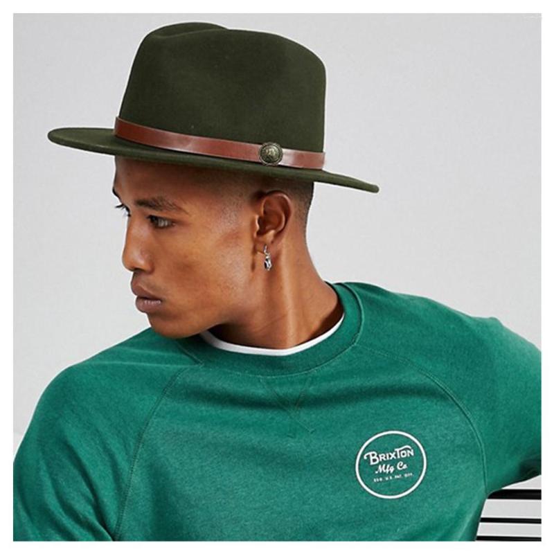 Berets Fashion Men Wool Felt Trilby Fedora Hat For Gentleman Wide Brim Top Dad Cloche Panama Sombrero Cap, Khaki
Berets Fashion Men Wool Felt Trilby Fedora Hat For Gentleman Wide Brim Top Dad Cloche Panama Sombrero Cap, Khaki