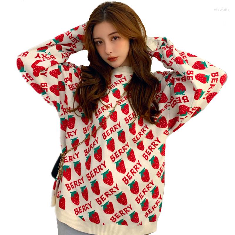 Women's Sweaters 2023 Autumn Winter Sweet Women Strawberries Print Long Pullovers Tops Loose Sueter Mujer Kawaii School Girls Knitwear, Sleeveless
Women's Sweaters 2023 Autumn Winter Sweet Women Strawberries Print Long Pullovers Tops Loose Sueter Mujer Kawaii School Girls Knitwear, Sleeveless