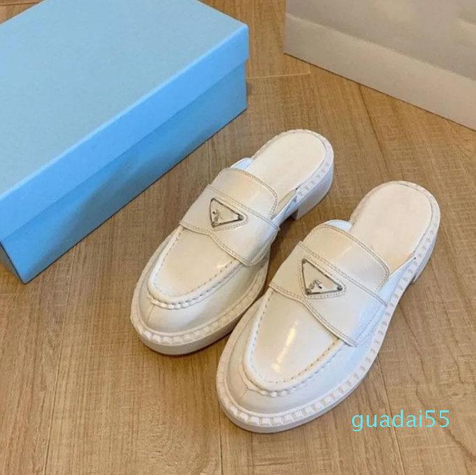Top Quality dress shoes Mules Classic Platform Casual Shoes Women Slippers Black White Fashion Genuine Leather thick Soles Flats With Box, Extra
Top Quality dress shoes Mules Classic Platform Casual Shoes Women Slippers Black White Fashion Genuine Leather thick Soles Flats With Box, Extra