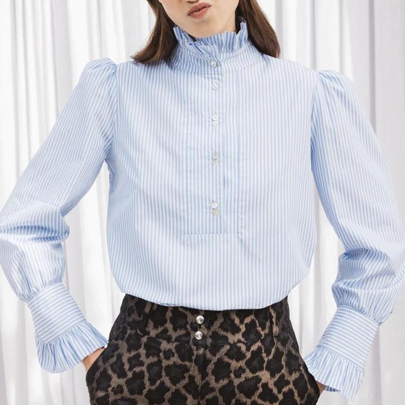 Women' Blouses 2023 Spring Dress Vintage Lady Wind Lotus Leaf Edge Stand Collar Single Breasted Top Women' Lantern Sleeve Shirt, Blue
Women' Blouses 2023 Spring Dress Vintage Lady Wind Lotus Leaf Edge Stand Collar Single Breasted Top Women' Lantern Sleeve Shirt, Blue