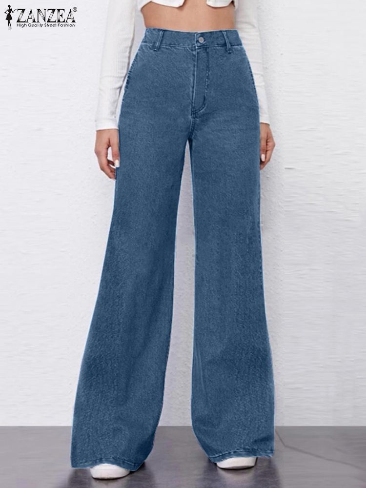 Women's Pants s 2023 ZANZEA Wide Leg Jean High Waist Denim Blue Fashion Solid Loose Trousers Streetwear Jeans Oversize Bottoms 230419, Dark blue
Women's Pants s 2023 ZANZEA Wide Leg Jean High Waist Denim Blue Fashion Solid Loose Trousers Streetwear Jeans Oversize Bottoms 230419, Dark blue
