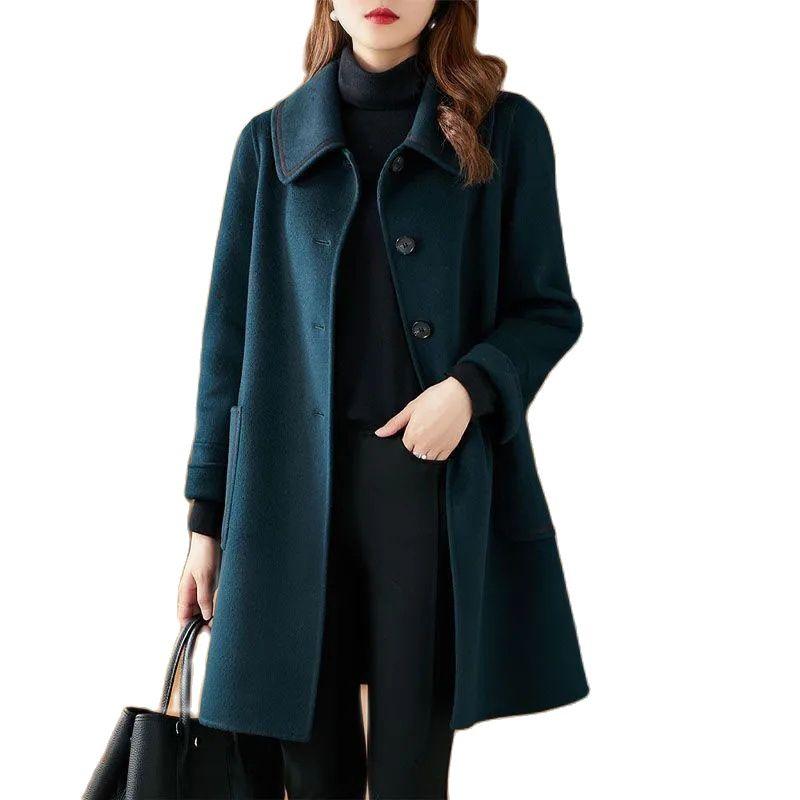 Fur HighEnd Women's Woolen Jacket Female Dark Green Coat 2021 New Autumn Winter MidLength Casual Blended Wool Coat Outerwear 4XL
Fur HighEnd Women's Woolen Jacket Female Dark Green Coat 2021 New Autumn Winter MidLength Casual Blended Wool Coat Outerwear 4XL