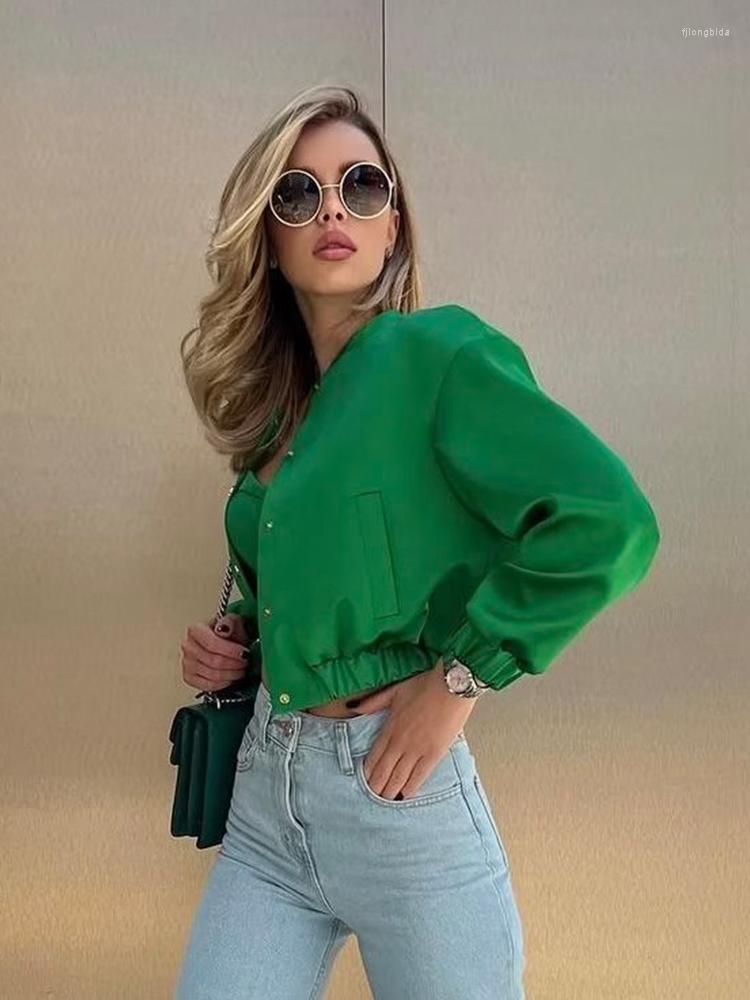 Women' Jackets ZRACK RAIN Women Green Satin Baseball Jacket 2023 Fall Vintage Casual Single Breasted Coat High Street Slim Female Chic
Women' Jackets ZRACK RAIN Women Green Satin Baseball Jacket 2023 Fall Vintage Casual Single Breasted Coat High Street Slim Female Chic